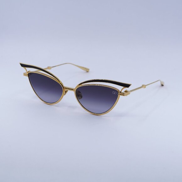 🕶️ New Valentino V-GLASSLINER VLS-118A Sunglasses - Yellow Gold Frame - Picture 1 of 11
